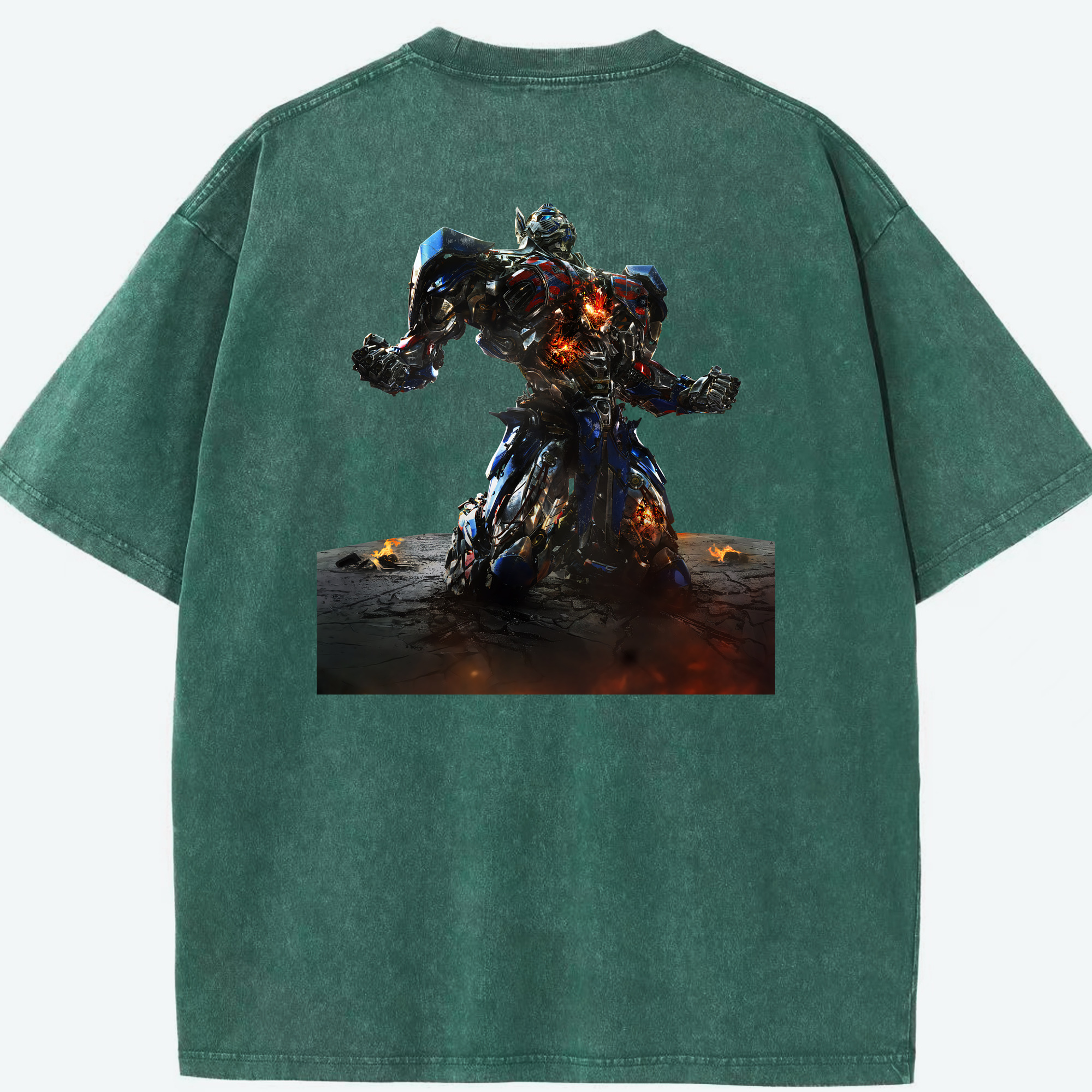 （画像用） Transformers トランスフォーマー 綿100% ヴィンテージ風 半袖Tシャツ（背面プリント）